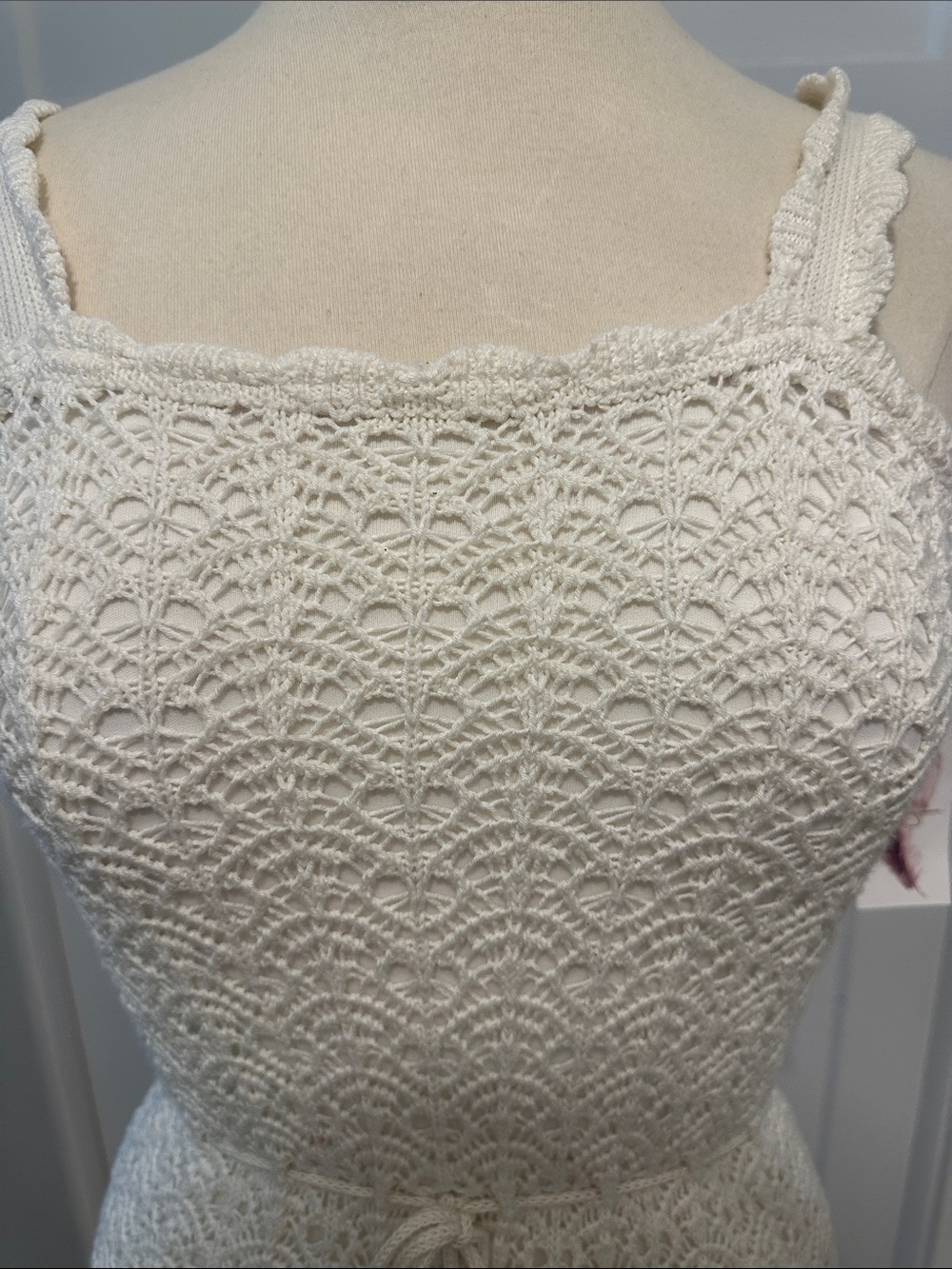 Jessica Simpson White Crochet Tie-Waist Mini Dress - Picture 8 of 8